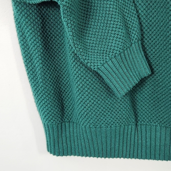 IZOD Men's Green 1/4 Button-up Mockneck Long Sleeve Cotton  Sweater Size L - Picture 6 of 10
